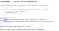 Desktop Screenshot of phantomjs.org